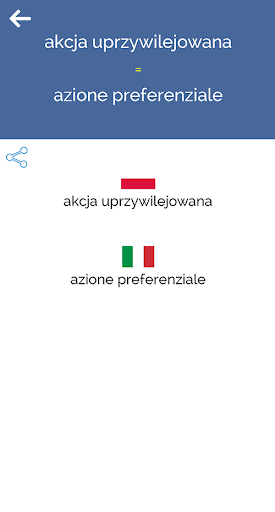 Polish Italian Dictionary Screen 3