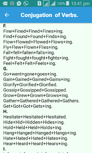 conjugation of verbs