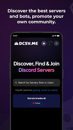 Android application DCSV.ME - Discord Servers List screenshort