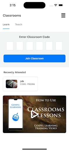 Gospel Classrooms Screen 2