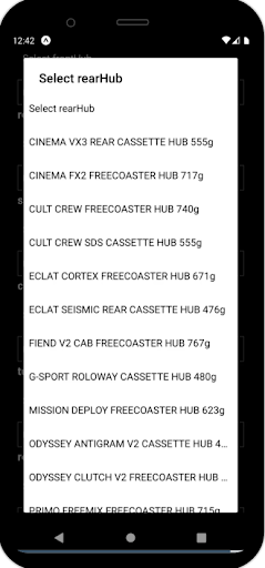 Bmx weight calculator Screen 2