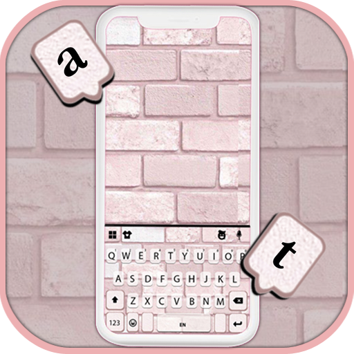 Pink Bricks Keyboard Background Download on Windows