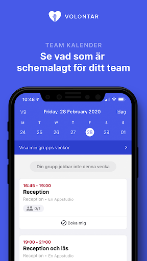 Android application VolontärApp screenshort