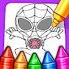 Coloring Cute Spider Superhero icon