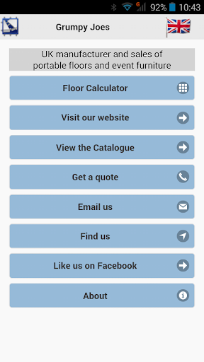 Android application Grumpy Joes Floor Calculator screenshort