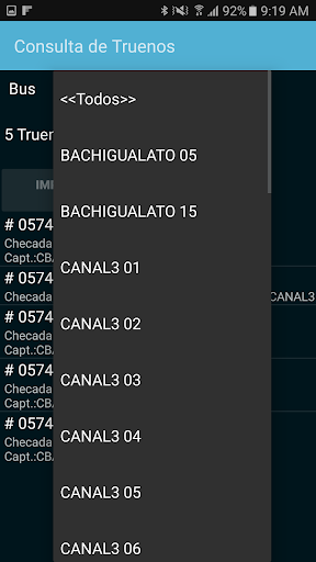LOSAT Itinerarios Screen 3