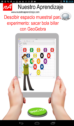 Android application espacio muestral sacar carta screenshort
