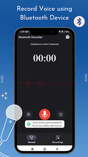 Bluetooth & headphone Recorder Screen 2