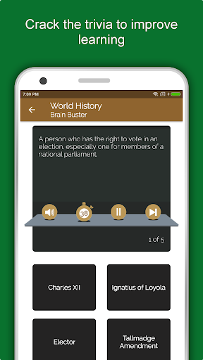 Screenshot of World History Dictionary App