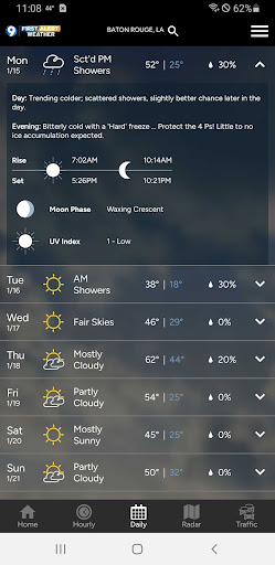 Screenshot of WAFB First Alert Weather