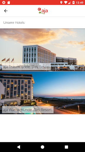 Android application aja Resorts screenshort