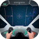 Pilot in space simulator icon