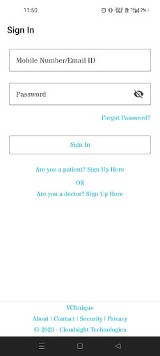 Android application VClinique screenshort