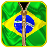 Brazil Flag Zipper Lock Screen icon