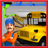 School Bus Builder Factory  -  Build Transport Truck icon