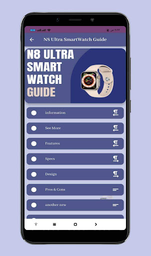 Android application N8 Ultra SmartWatch Guide screenshort