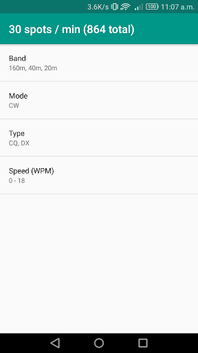 Reverse Beacon Client Screen 3