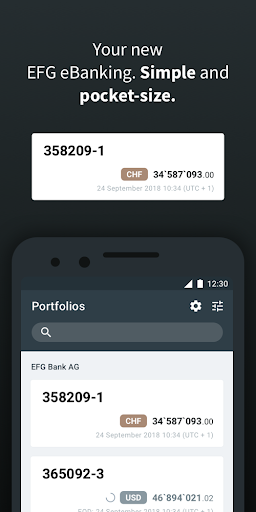 Android application EFG Banking screenshort
