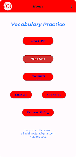 Android application English Vocabulary Practice screenshort