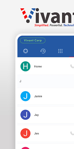 Android application Vivant Phone screenshort