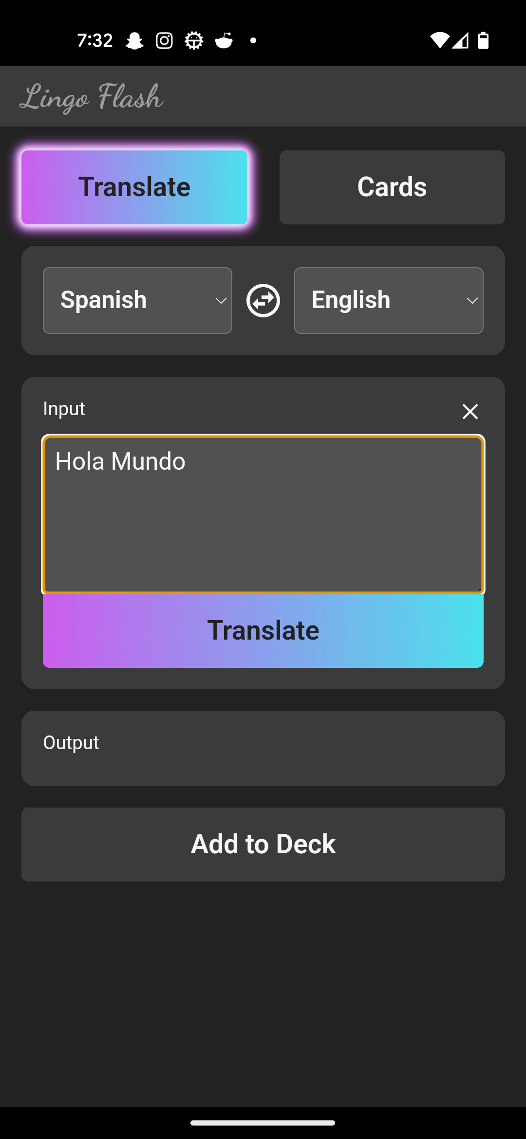 Lingo Flash Main Page