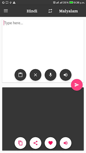 Android application Malayalam - Hindi Translator screenshort