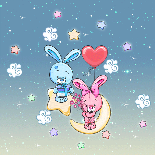 Rabbits in Night Sky-Wallpaper logo