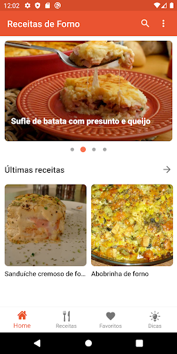 Android application Receitas de Forno screenshort