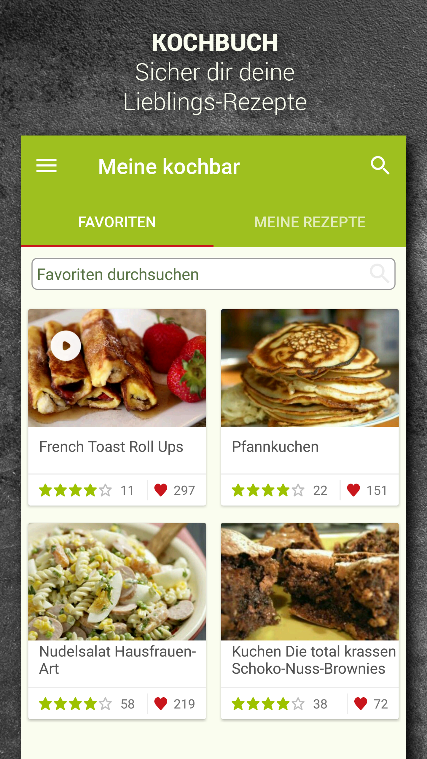 Android application kochbar: Rezepte zum Kochen & Backen für jeden Tag screenshort