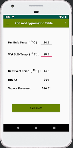 Dew Point Humidity Calculator Screen 3