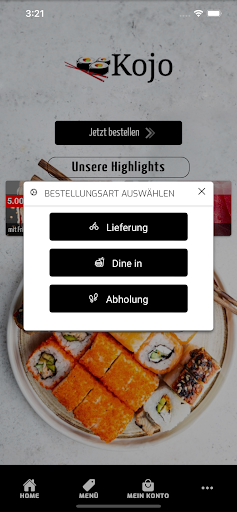 Kojo Sushi Screen 2