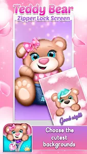 Teddy Bear Zipper Lock Screen