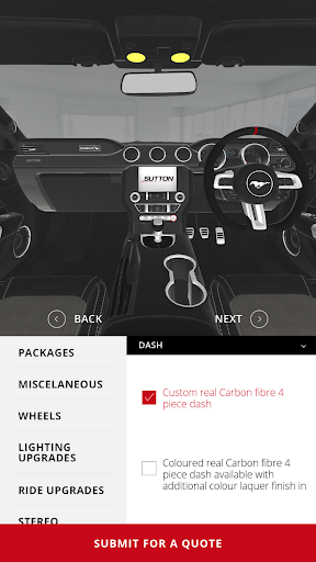 Sutton Mustang Configurator Screen 3