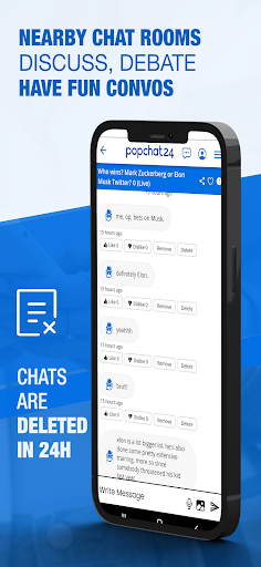 PopChat24 - Local Chat Rooms Screen 2