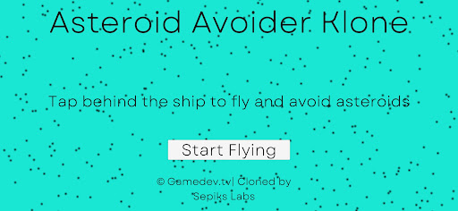 Android application Asteroid Avoider Klone screenshort