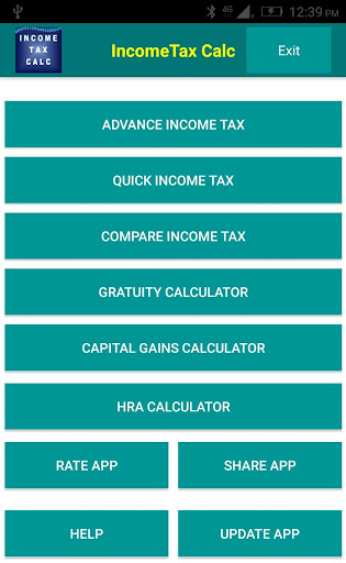 Android application Income Tax Calculator screenshort