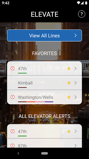 Android application Elevate Chicago - CTA Elevator screenshort