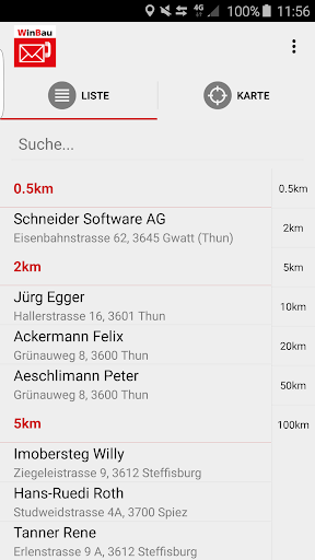 Android application WinBau Adressen screenshort
