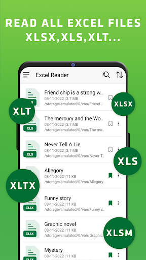 XLSX viewer: read XLS Screen 2