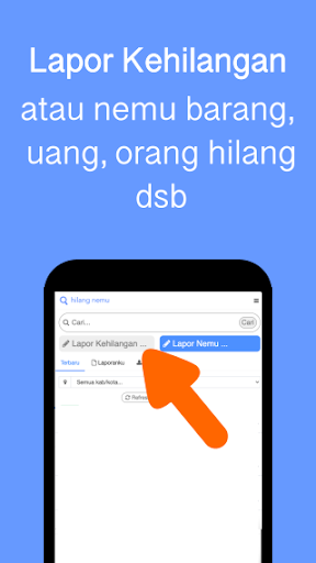 Android application Hilang Nemu - Lapor Kehilangan screenshort