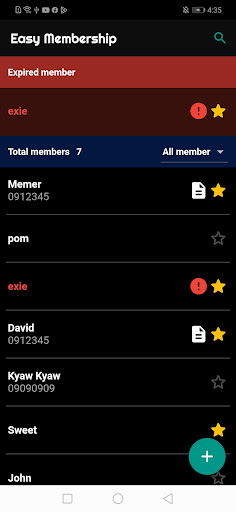 Android application Easy Membership screenshort