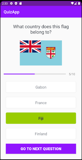 Quiz App - Tutorial Screen 3