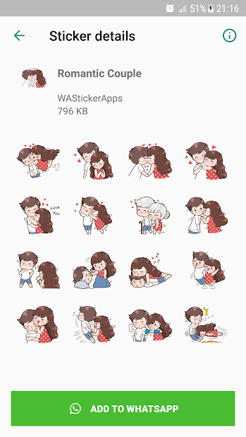 Captura 5 Romantic Couple Stickers - WAStickerApps android