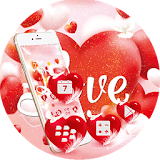 cute love theme luxurious red wallpaper icon