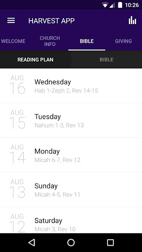 HARVEST ROMEO APP Screen 3