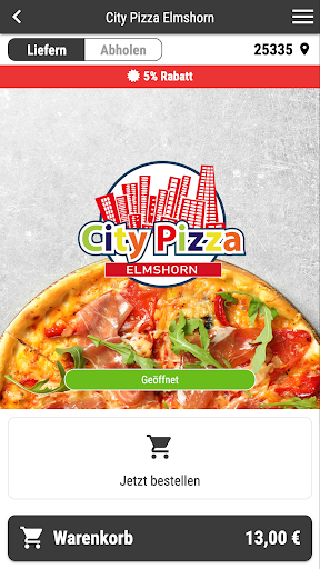 Android application City Pizza Elmshorn screenshort