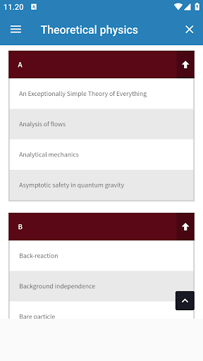 Android application Theoretical physics screenshort