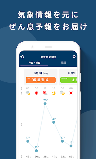 Android application ぜん息チェッカー screenshort