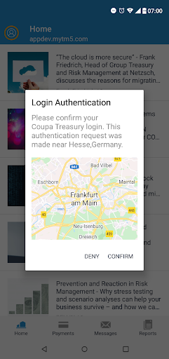 Android application Coupa Treasury screenshort