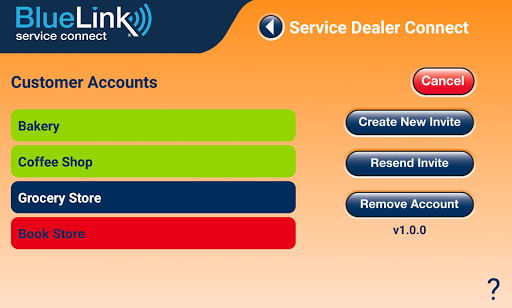 Android application BlueLink Service Connect screenshort
